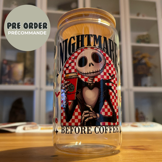 *PREORDER* HALLOWEEN NIGHTMARE BEFORE MY COFFEE GLASS