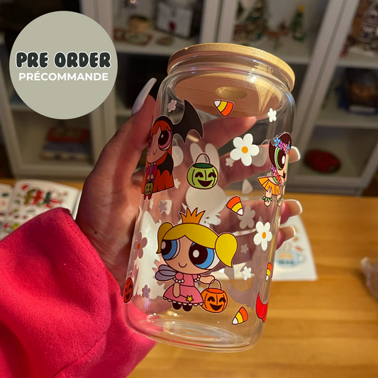 *PREORDER* HALLOWEEN POWERPUFF GIRLS GLASS