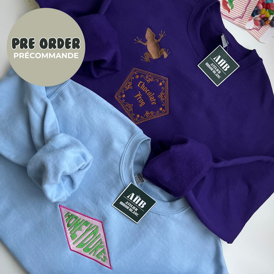 *PRE ORDER* CHOCO FROG + HONEYDUKES CREWNECKS